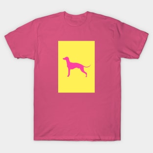 Whippet Coloured Silhouette Design T-Shirt